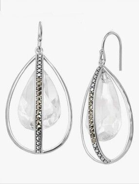 Silpada Sterling Silver Happy Hour Teardrop Glass Earrings W3189